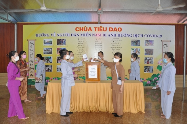 Towards the people in the South affected by Covid 19 of Tieu Dao Pagoda